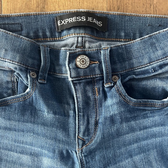 Express Mia Mid Rise Legging Jeans Size 0R Stretch Skinny - Picture 3 of 8